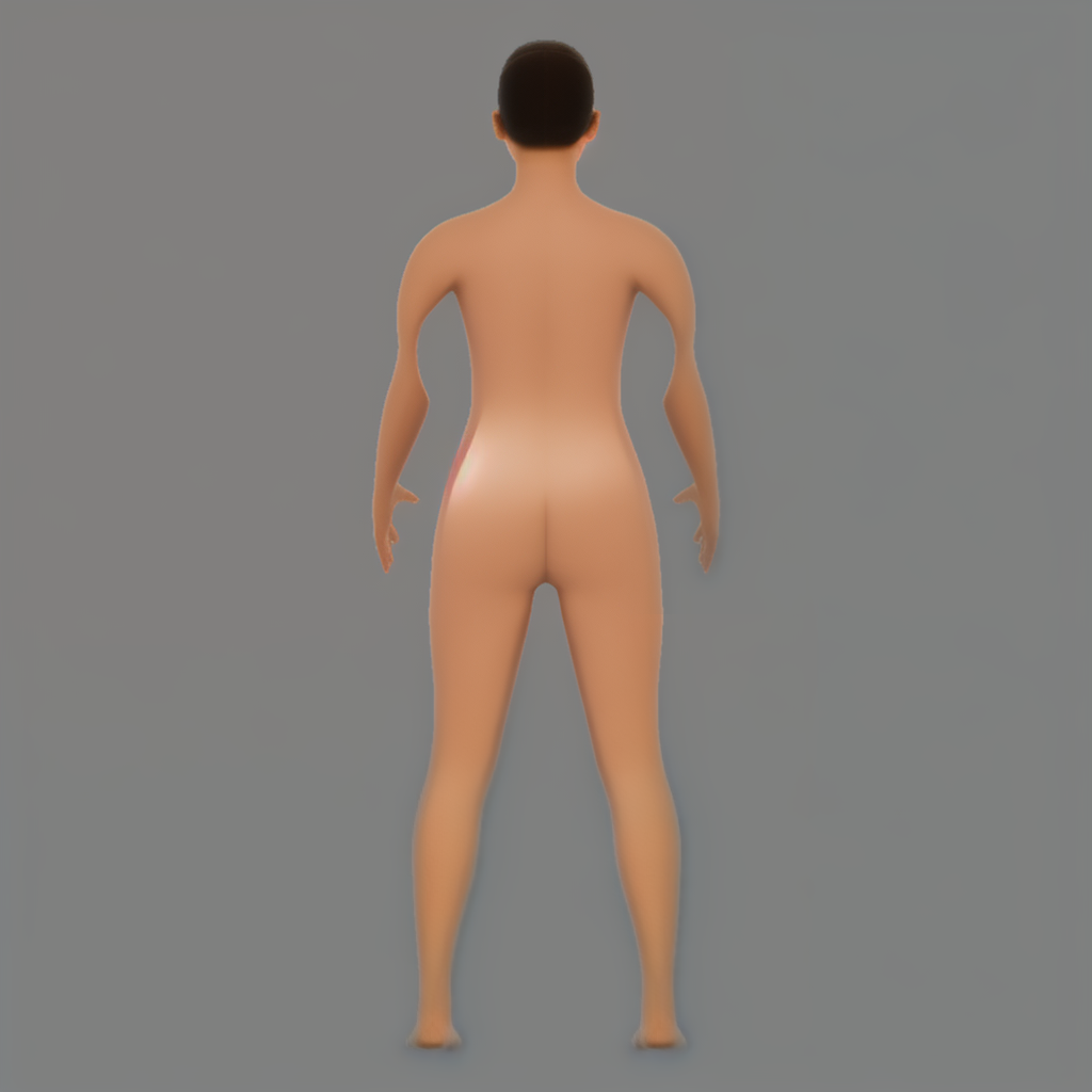 Generated rear view incorrectly loses the bra and shorts