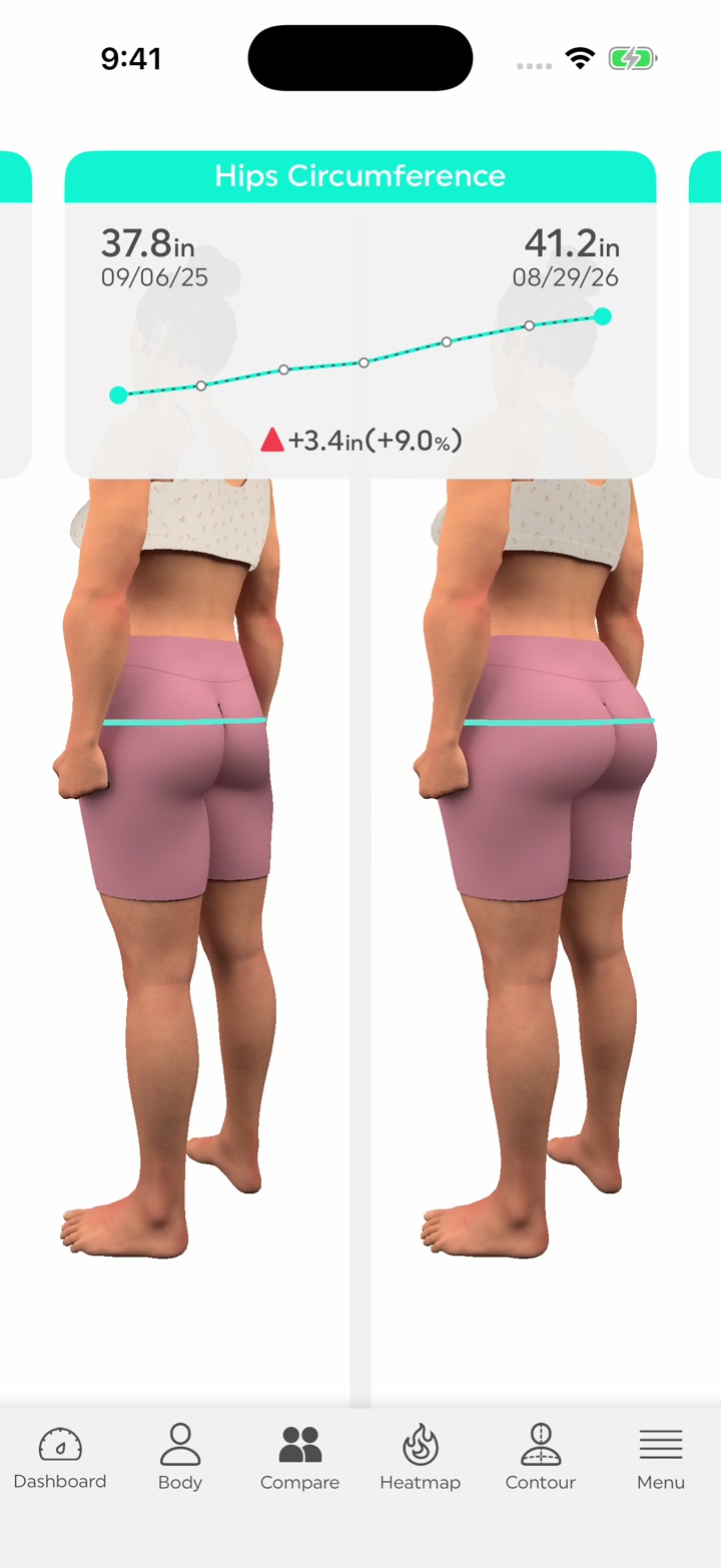 Synthetic comparison; the after model is on the right